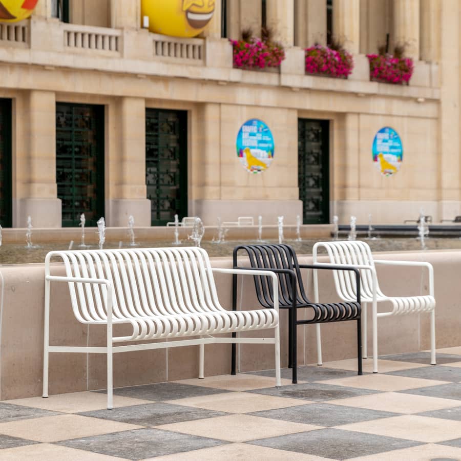 Banc avec dossier Palissade HAY - Aménagement urbain