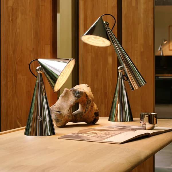 Tom Dixon lampe pose chrome Design sculptural