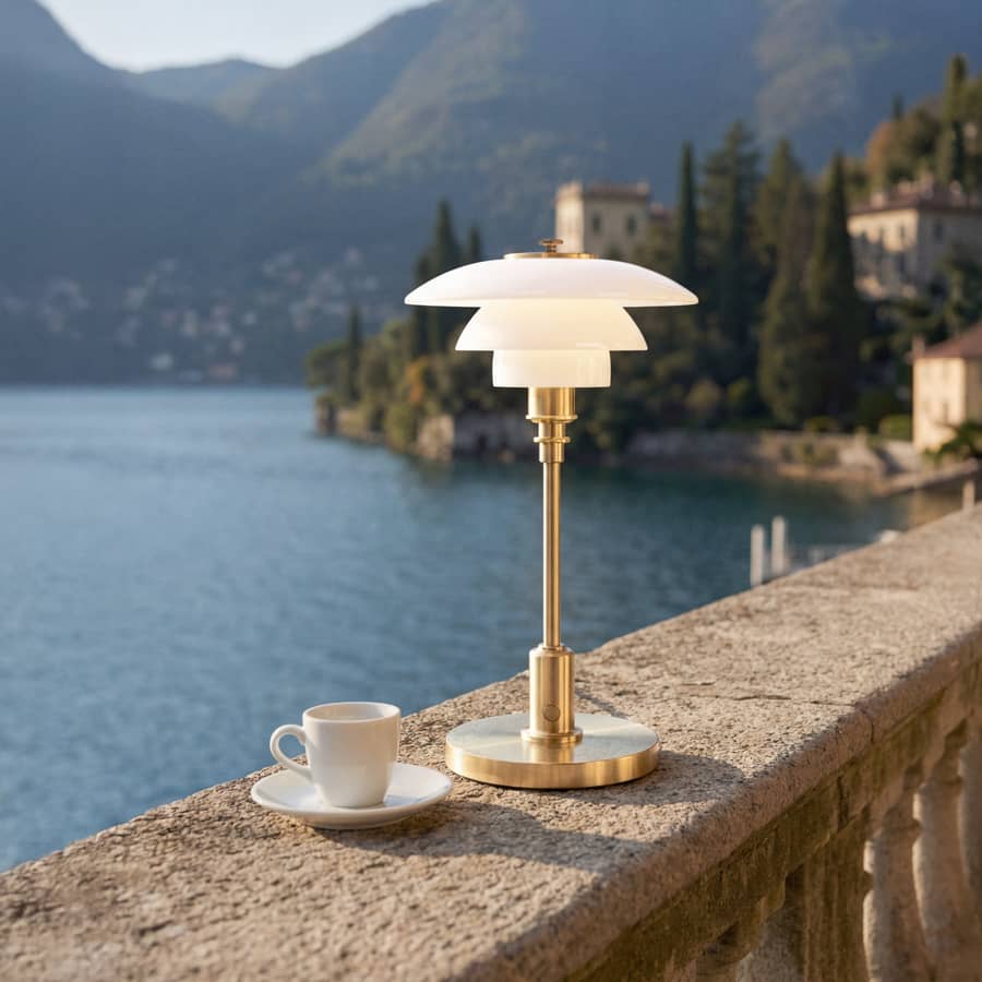 Lampe extérieur sans fil rechargeable PH Louis Poulsen - éclairage extérieur terrasse