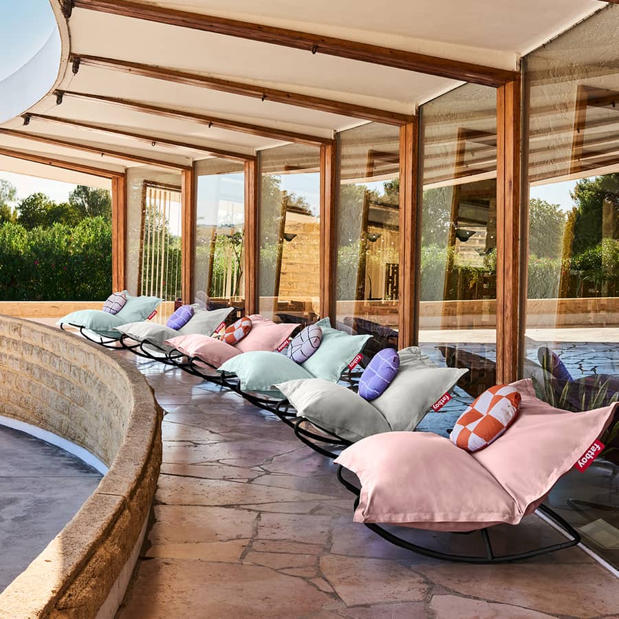 Set pouf The Original Outdoor + Structure Rock'n roll Fatboy - mobilier terrasse restaurant