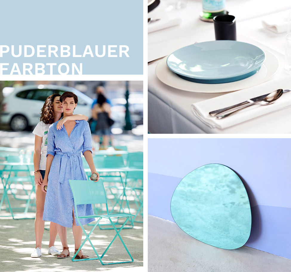 Puderblauer Farbton