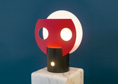 Lampe Lune rose von Lignes de démarcation