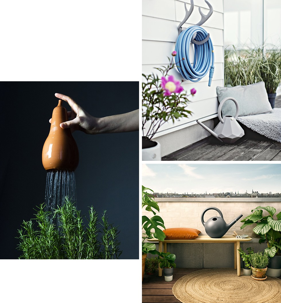 Chantepleure Watering can by Bacsac / Deluxe Renne Wall fixation and Diamond Watering can by Garden Glory / Globe Watering can by Eva Solo Chantepleure Watering can by Bacsac / Deluxe Renne Wall fixation and Diamond Watering can by Garden Glory / Globe Watering can by Eva Solo