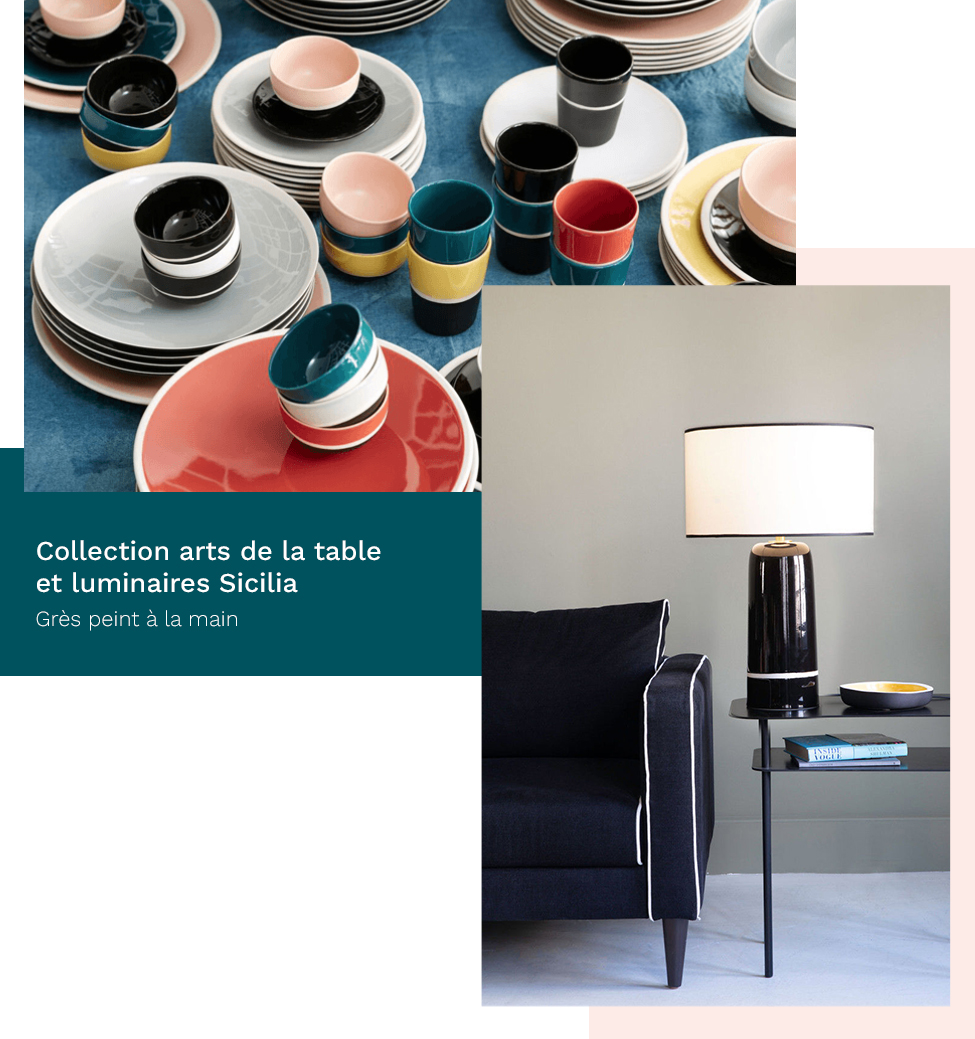 Collection arts de la table et luminaires Sicilia