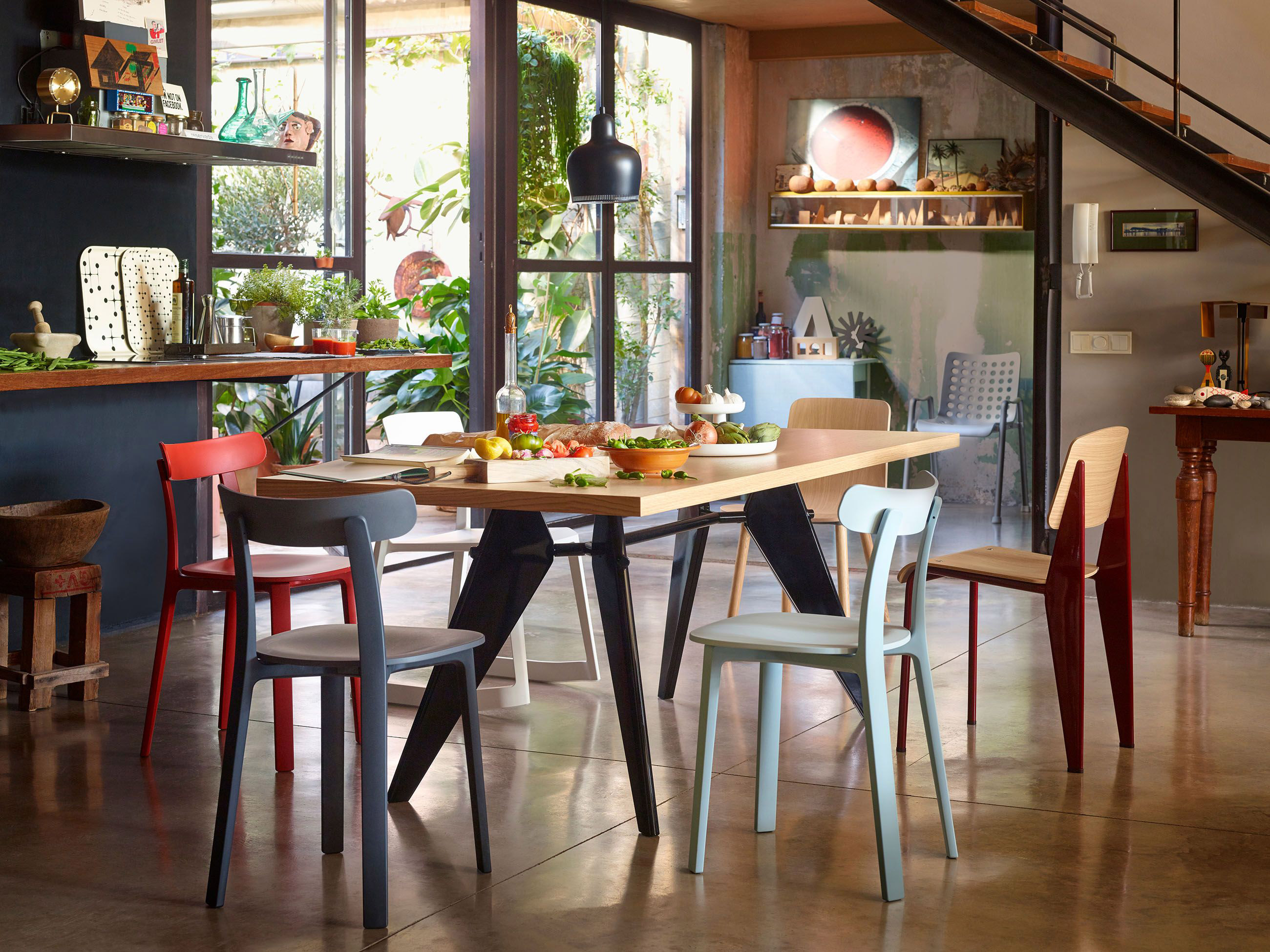 EM Table Rectangular table / 240 x 90 cm - By Jean Prouvé, 1950 - Vitra