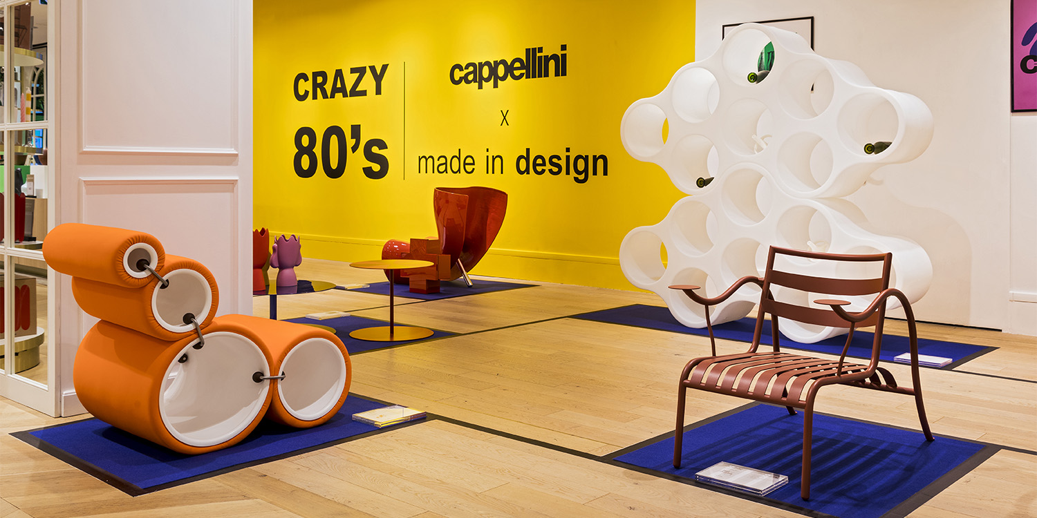 Scénographie au Printemps Haussmann de la collaboration entre la Maison Cappellini et Made In Design